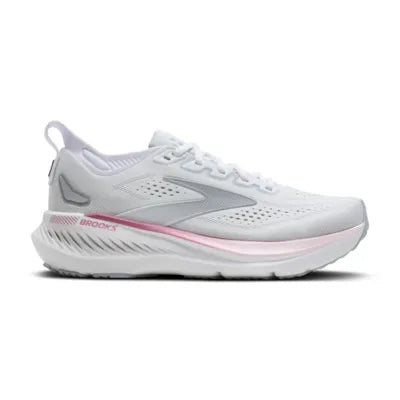 Womens Brooks Glycerin GTS 23, White/Harbor Mist/Metallic
