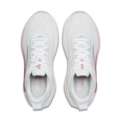 Womens Brooks Glycerin GTS 23, White/Harbor Mist/Metallic